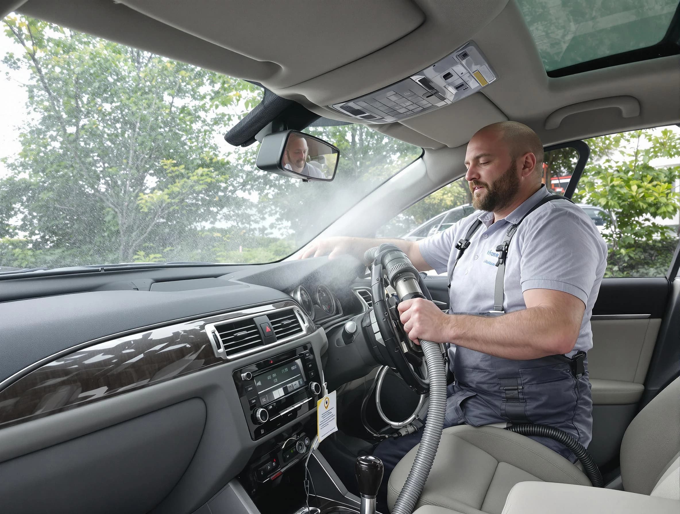 Purcell Air Duct Cleaning specialist performing professional car duct cleaning in Purcell