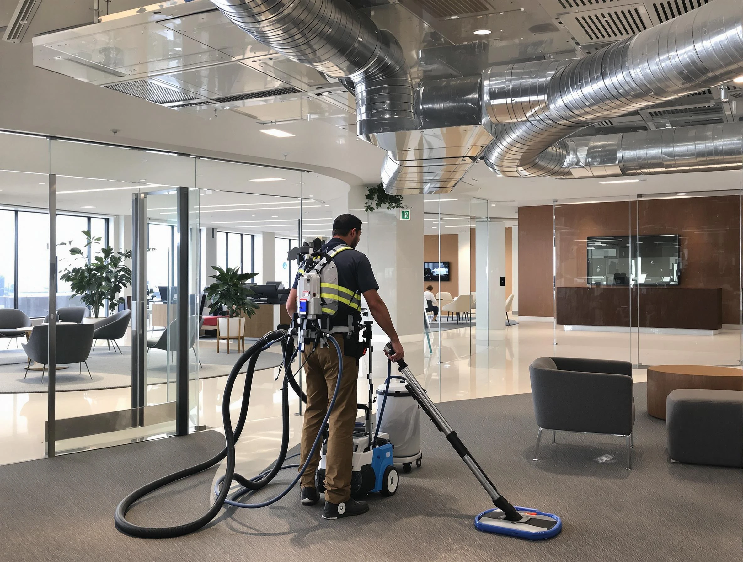 Commercial duct cleaning service by Purcell Air Duct Cleaning in Purcell